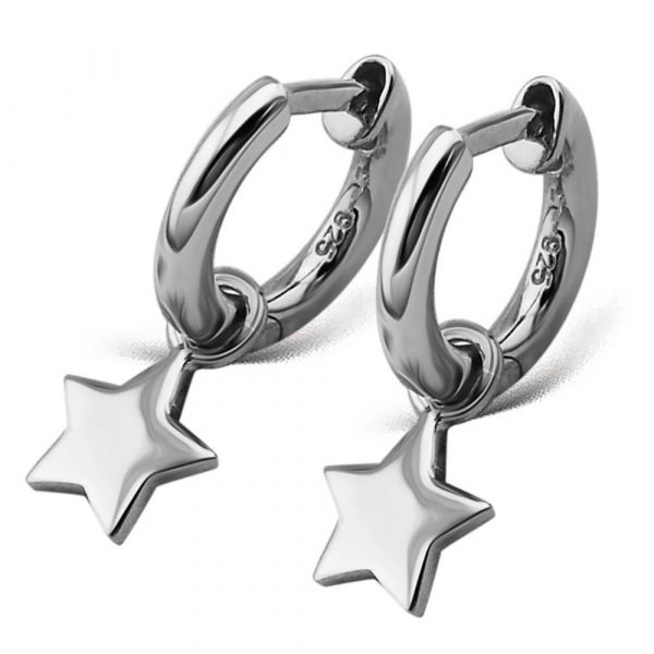 JWLS4U | Earrings Star Silver